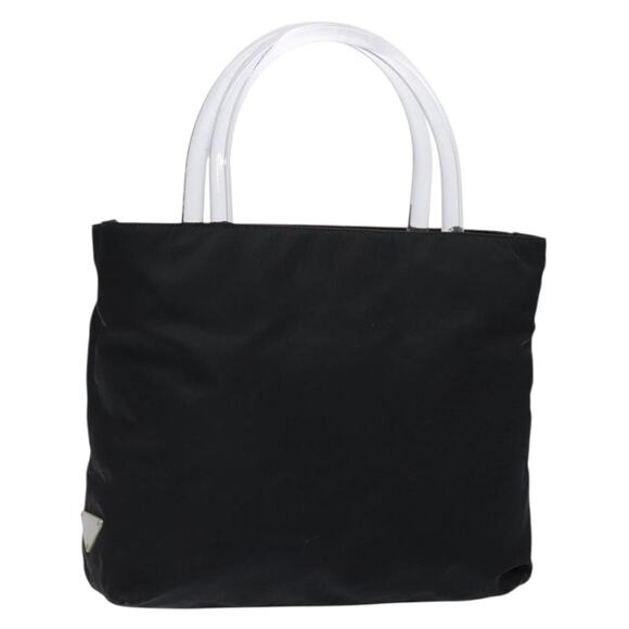 PRADA Hand Bag Nylon Black Silver - Picture 1 of 12